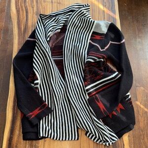 ASH  RAIN + OAK cardigan sweater print. Open front